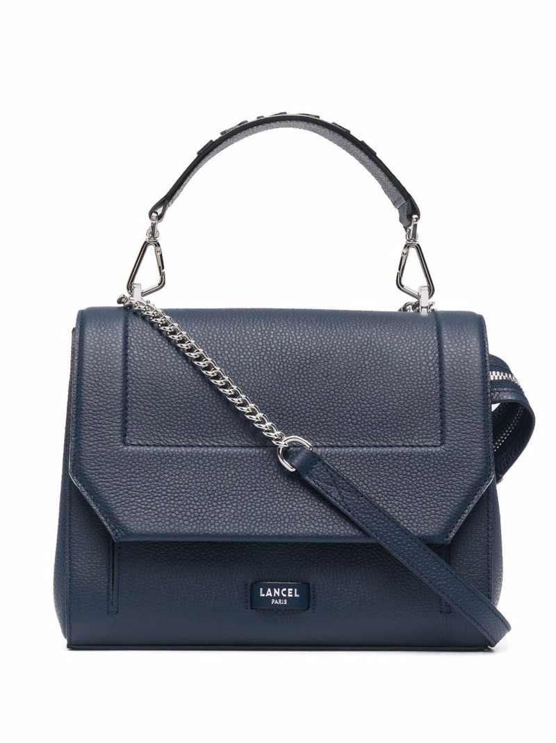 logo-print leather tote bag 1