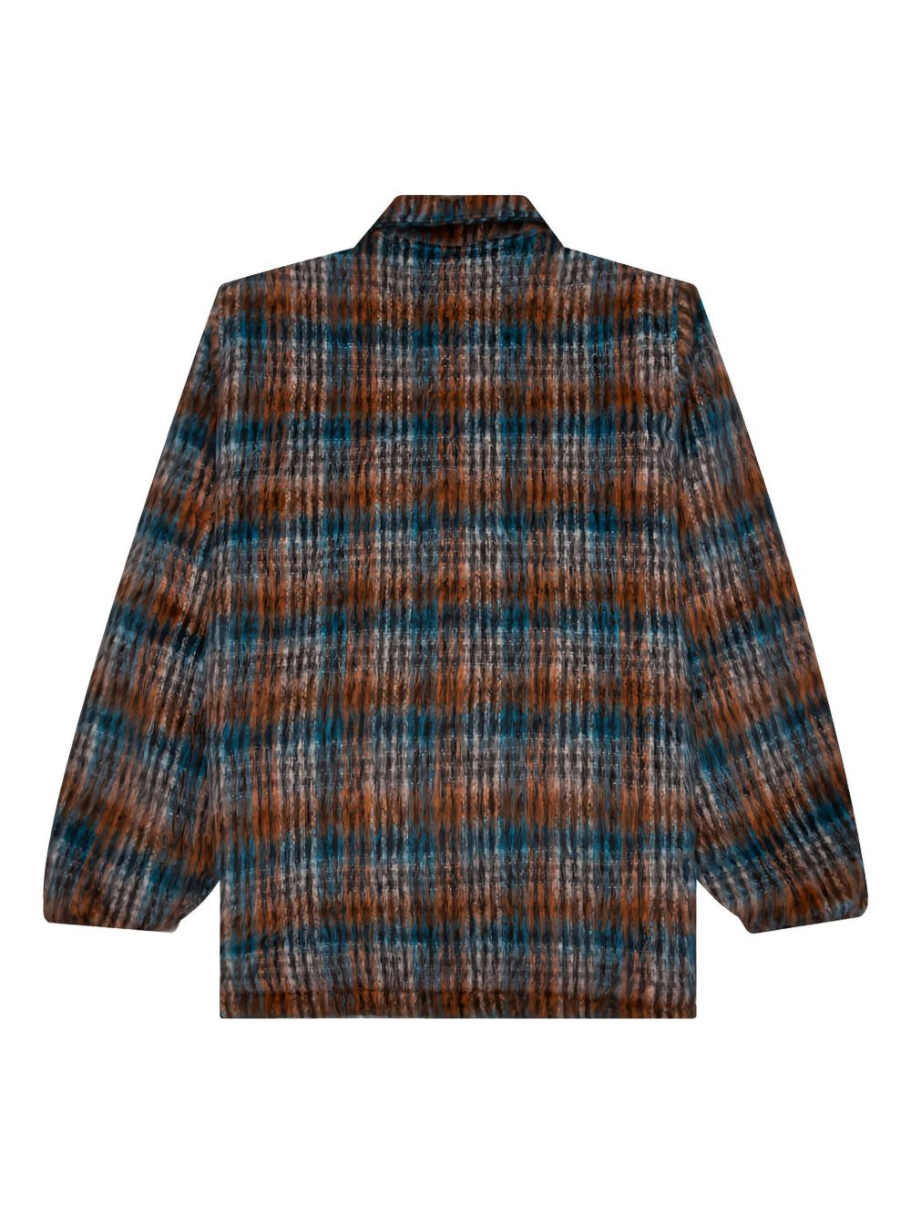 plaid logo-patch jacket - 2