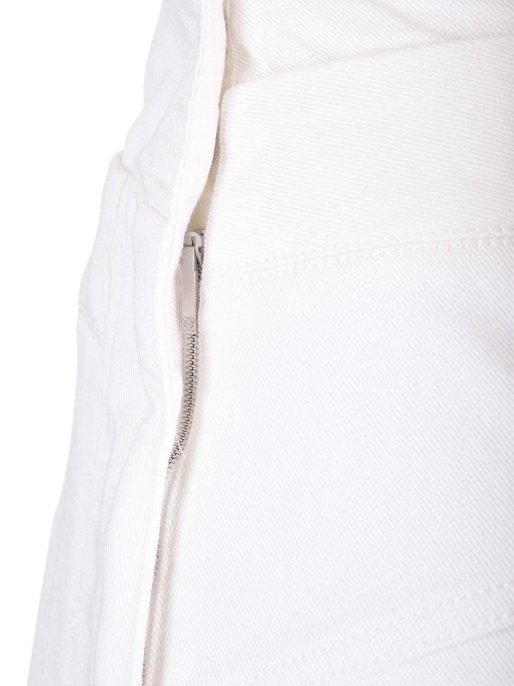 Denim Asymmetrical Shirt Skirts White - 6