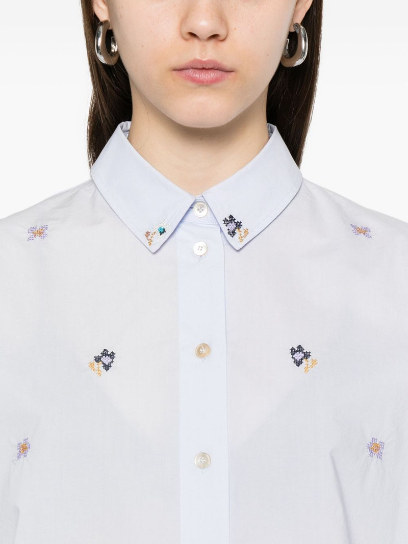 floral-embroidered shirt 5