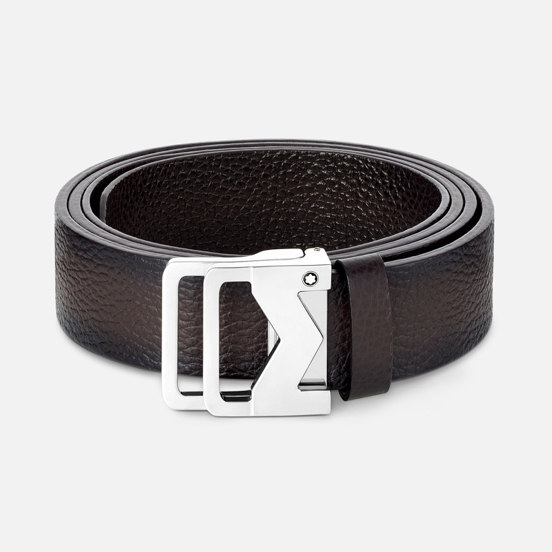 M buckle sfumato brown 35 mm leather belt 1