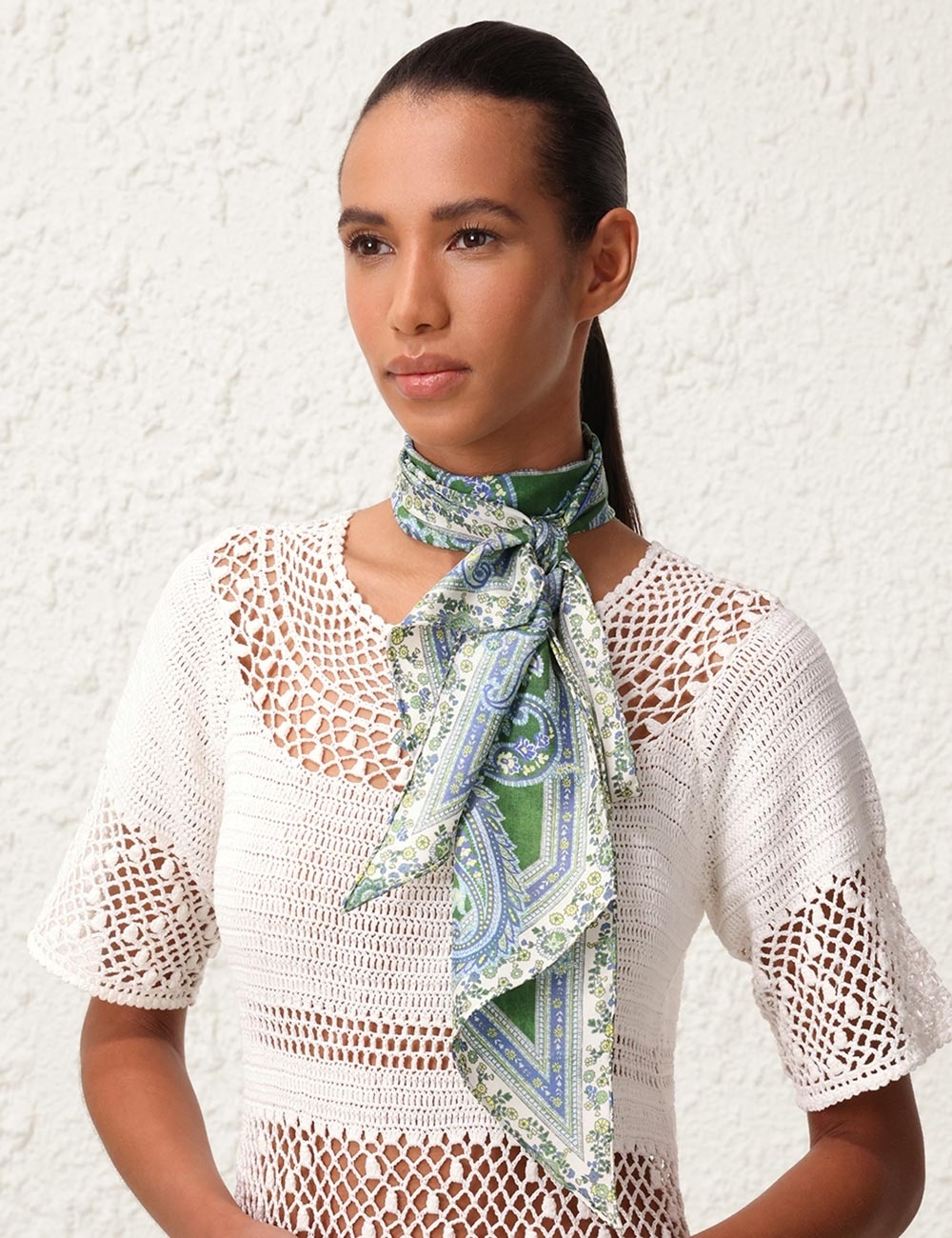 PRINTED SILK NECK SCARF - 2