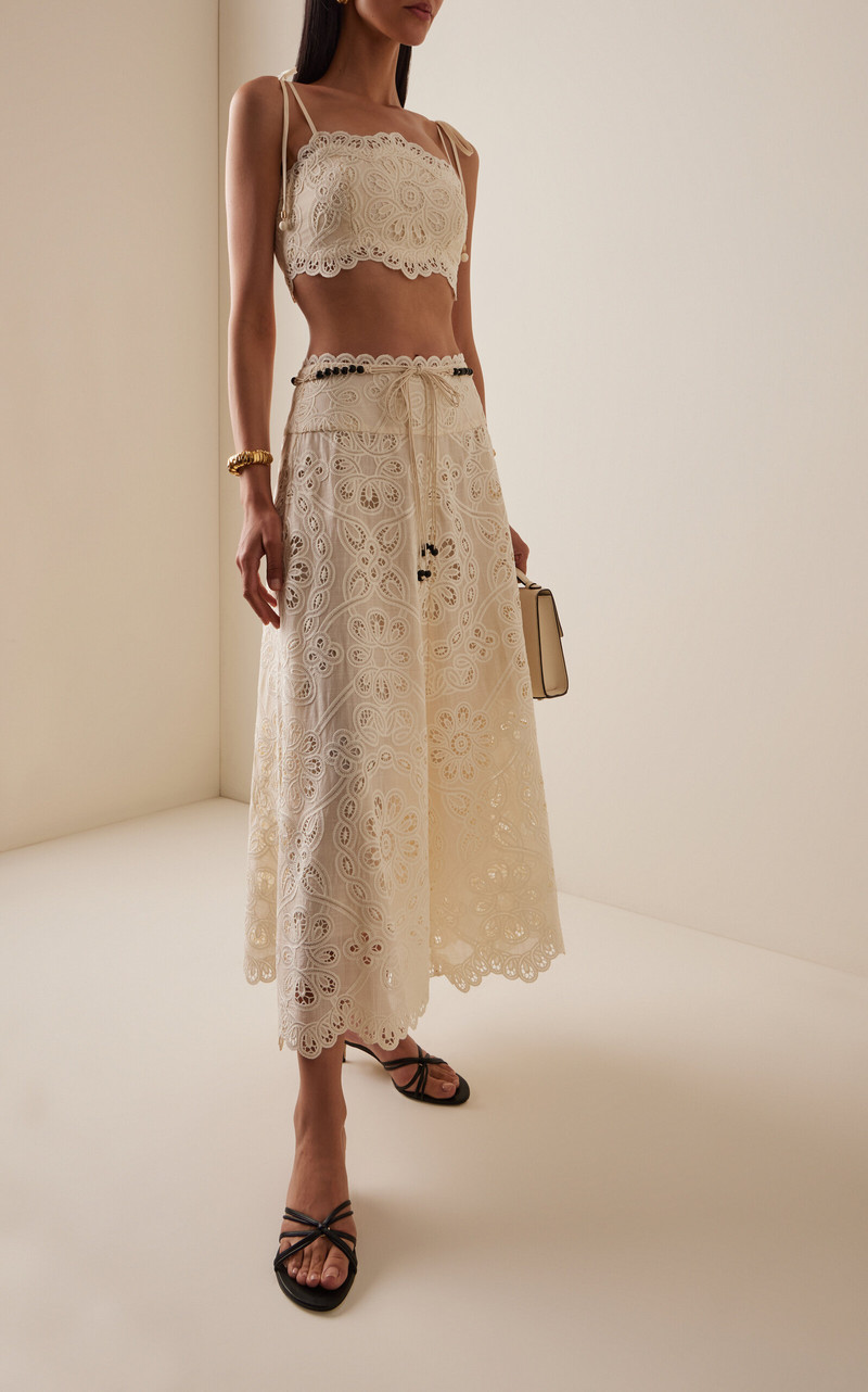 Zimmermann Rhiannon Lace Maxi Skirt ivory outlook