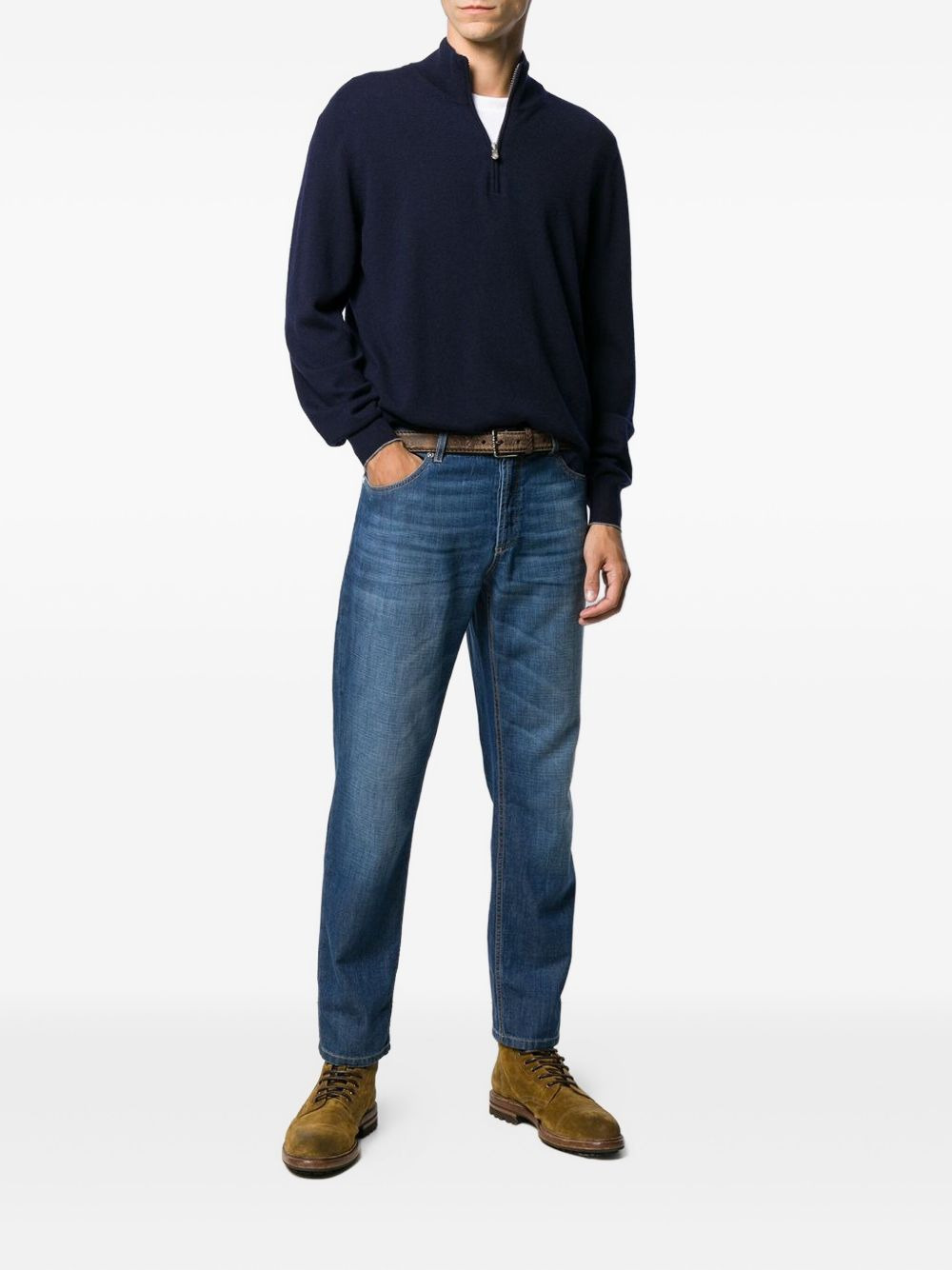 cashmere half zip sweater - 2