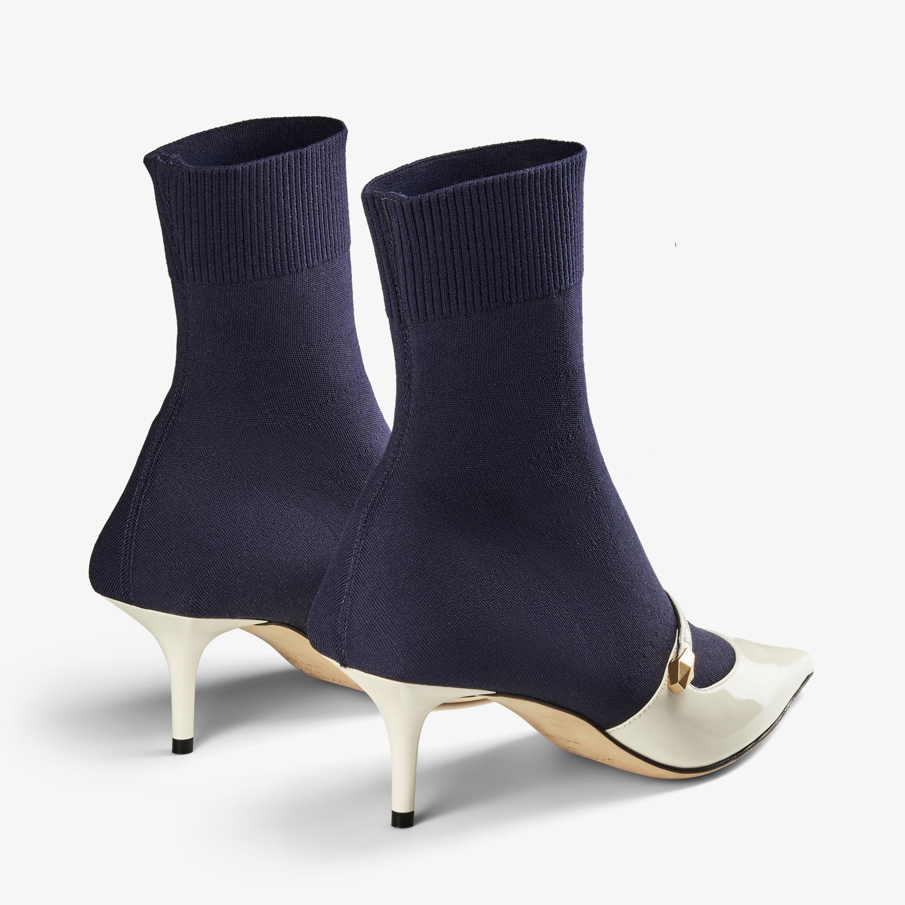 Carolyn Ankle Boot 60
Latte & Navy Leather & Knit Ankle Boots - 5