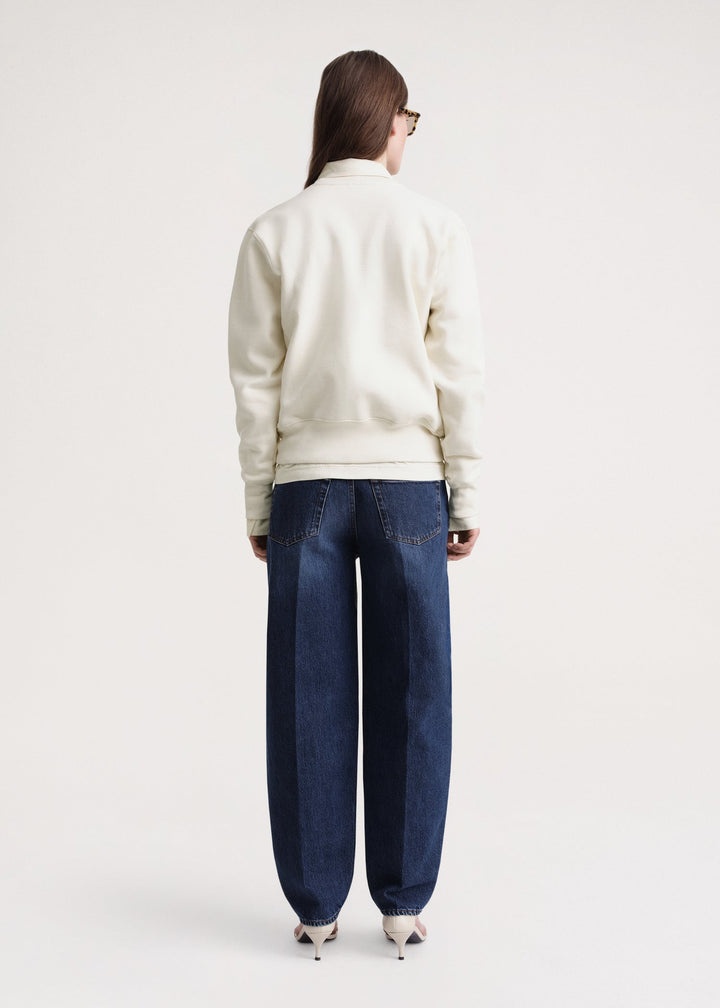 Crew-neck cotton sweatshirt off-white - 4