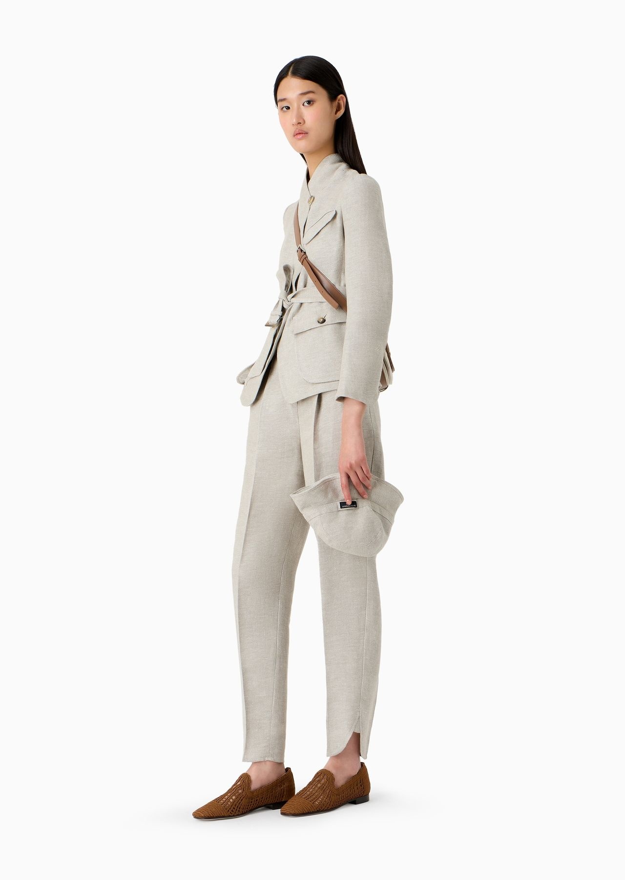 Icon oval-leg trousers in hemp and linen-blend drill - 4