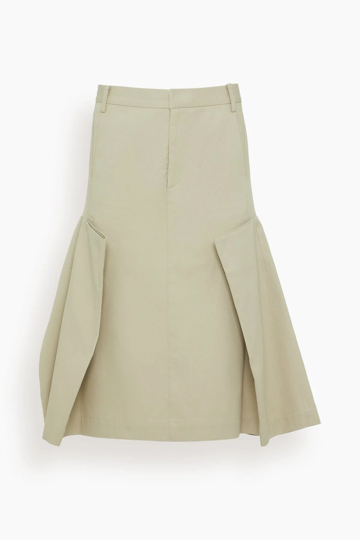 Luxe Spring Tucked Pleat Skirt in Taupe - 1