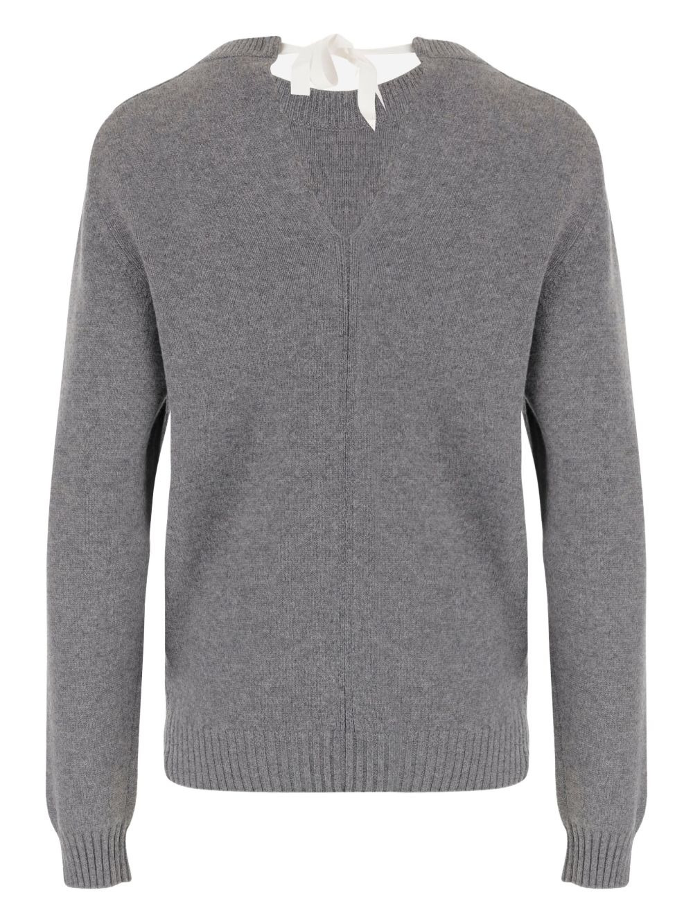neck-tie cashmere sweater - 2