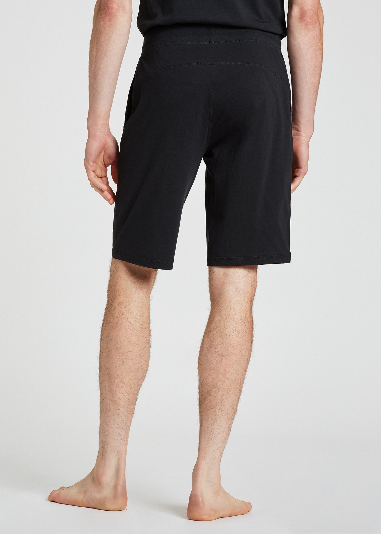 Black Jersey Cotton Lounge Shorts - 3