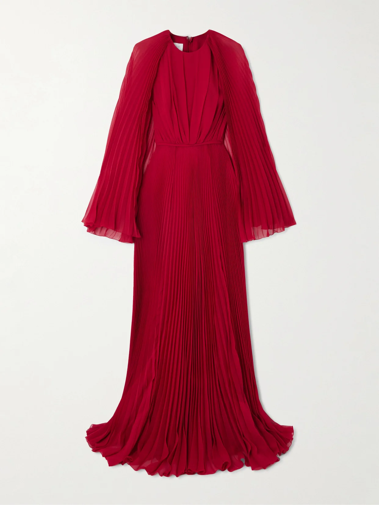 Cape-effect Plissé Silk-georgette Gown - 1