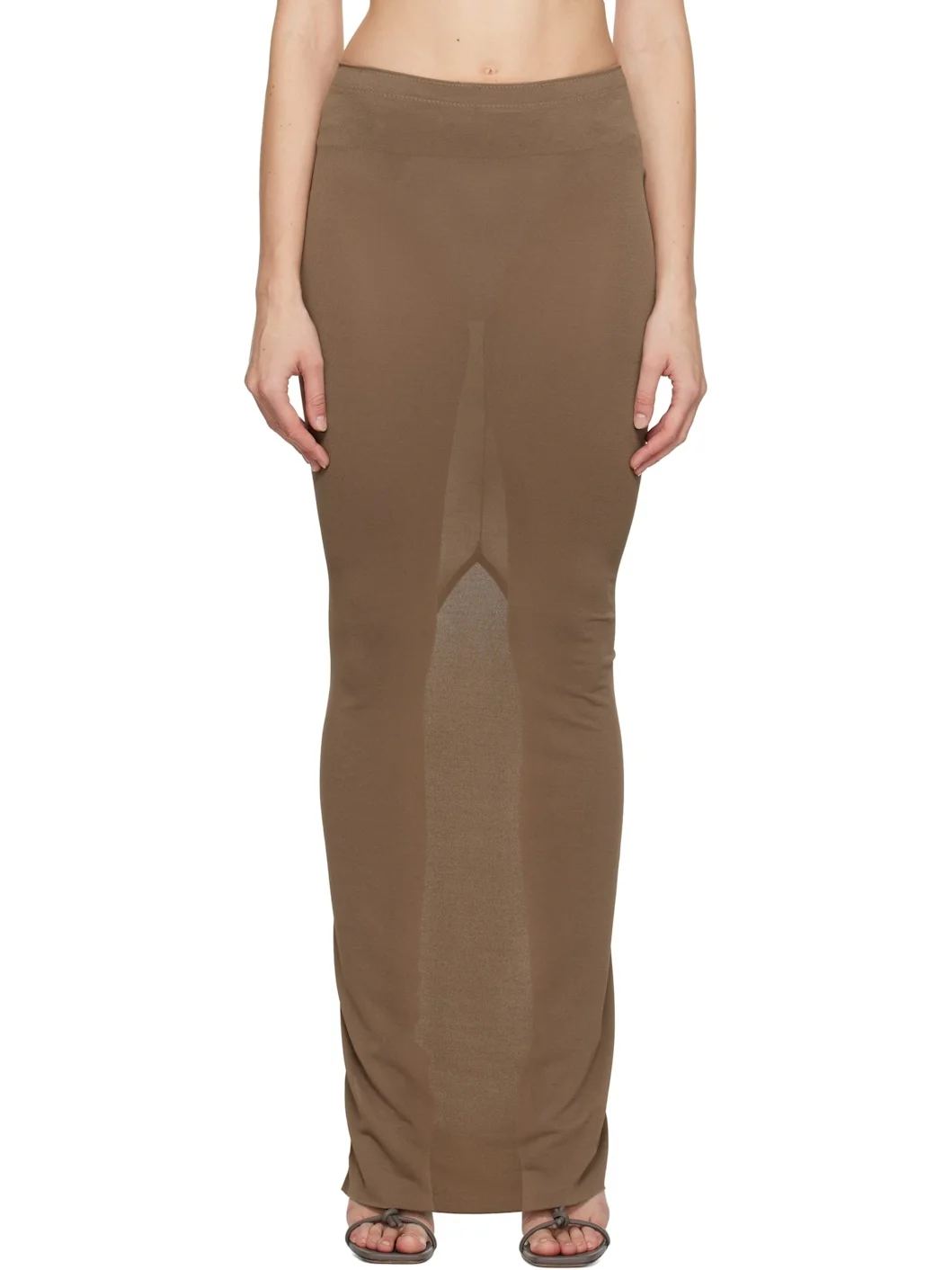Tan Porterville Dirt Pillar Maxi Skirt - 1