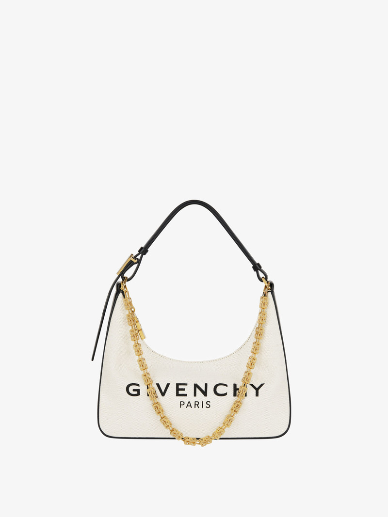 SMALL MOON CUT OUT BAG IN CANVAS WITH CHAIN 1