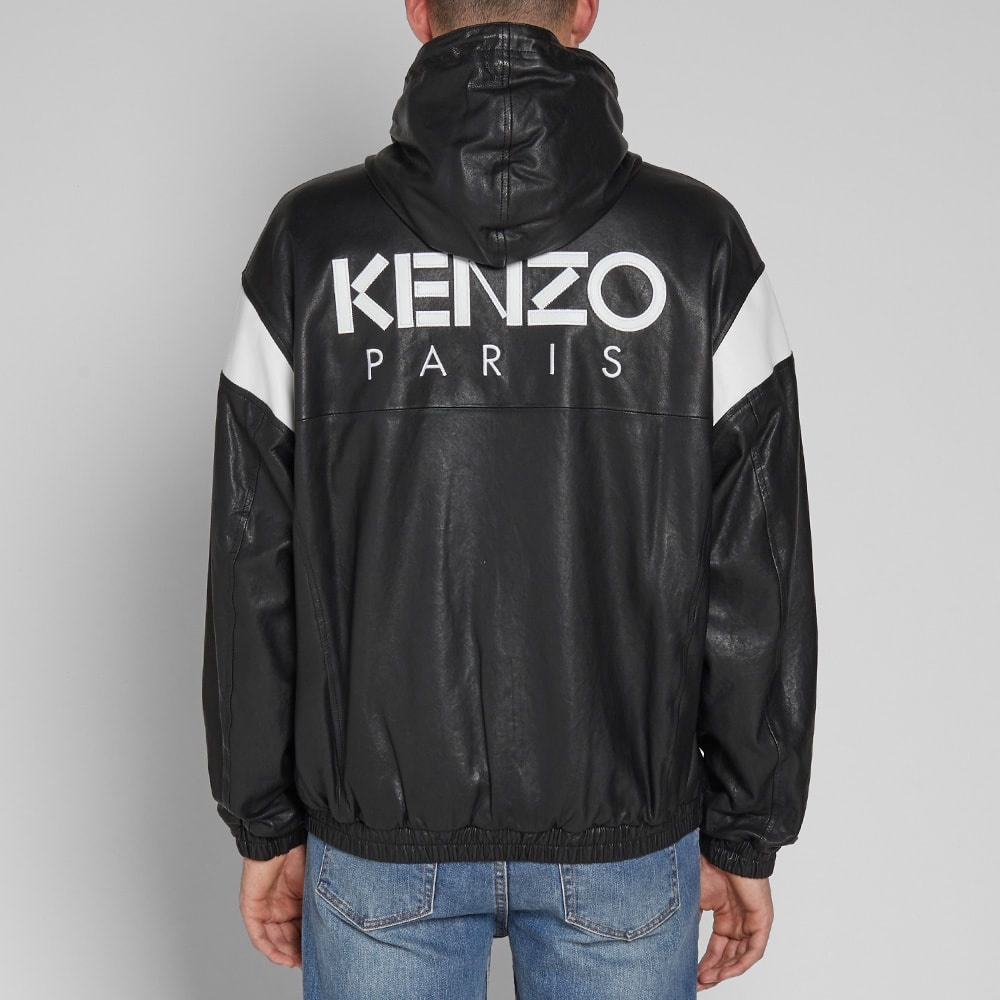 Kenzo Hooded Leather Jacket - 6