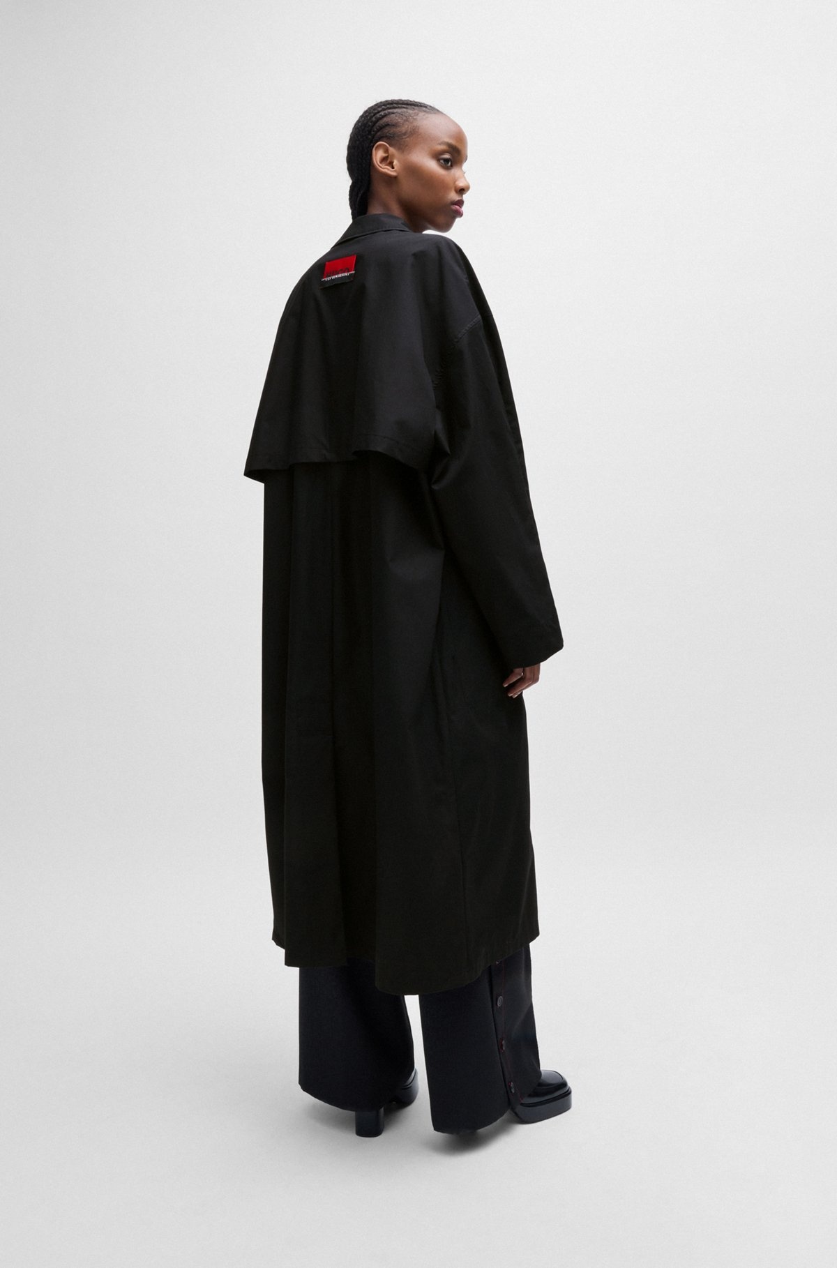 HUGO X LES BENJAMINS TRENCH COAT WITH BEADED ROSE BROOCH - 4