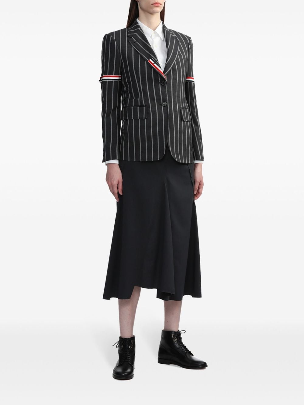 RWB-stripe pinstripe wool blazer - 2