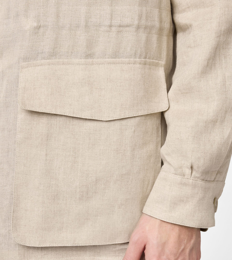 FIELD JACKET IN LINEN - BEIGE 6