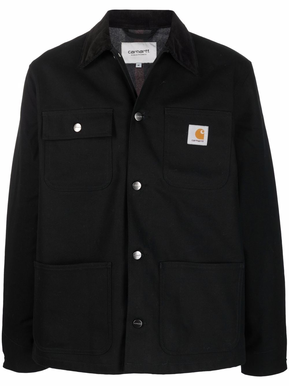 logo-patch shirt jacket - 1