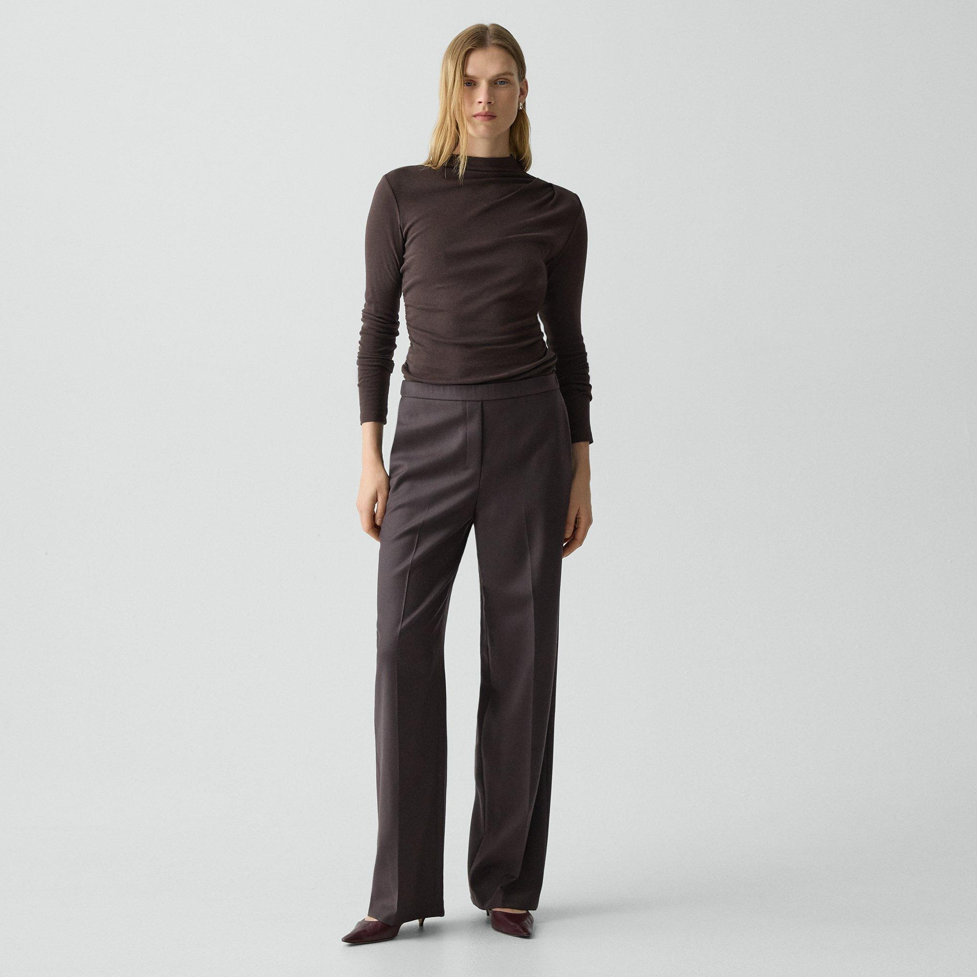 Wide-Leg Pull-On Pant in Sleek Flannel - 3