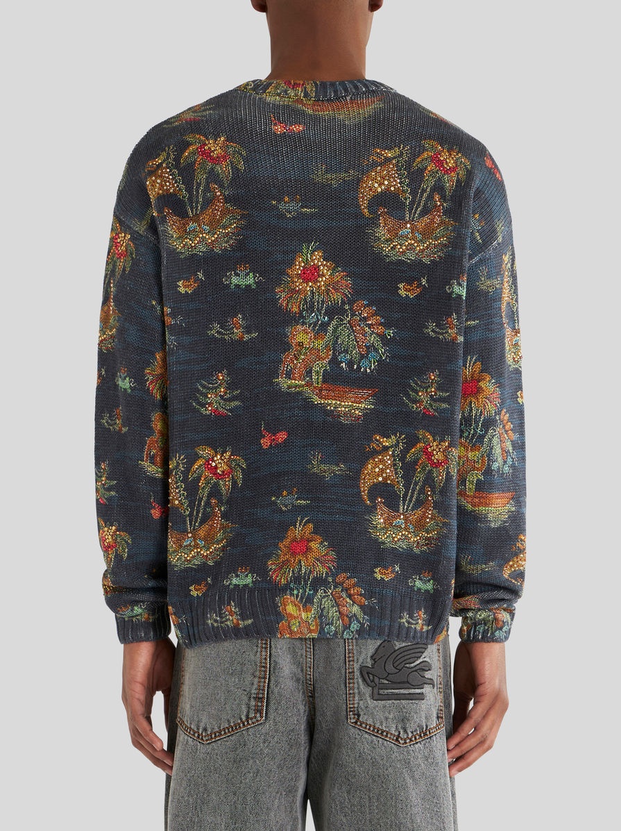 SILK AND LINEN JUMPER WITH APPLICATIONS - 5