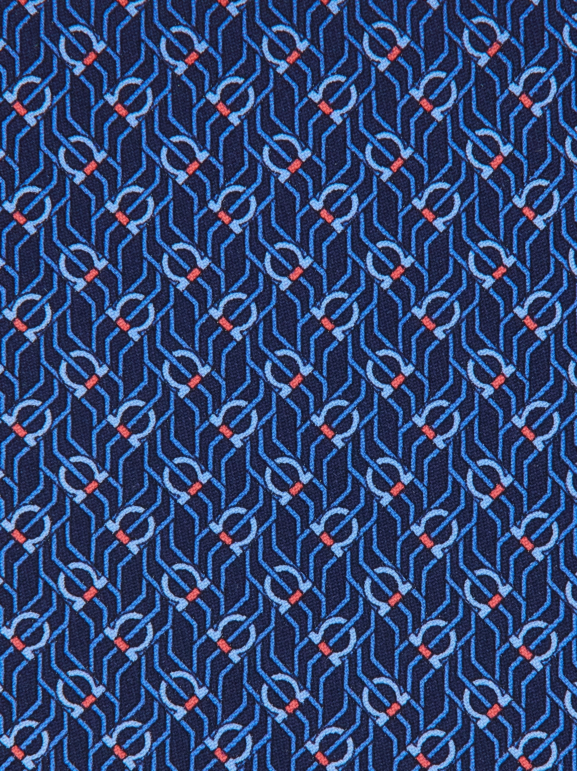 Tetris print silk tie - 2