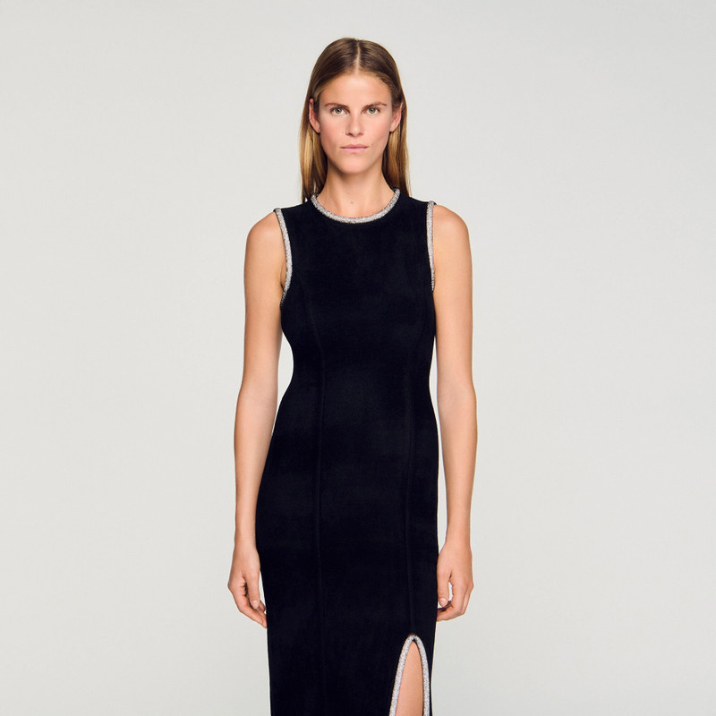 RHINESTONE SLIT MAXI DRESS 5