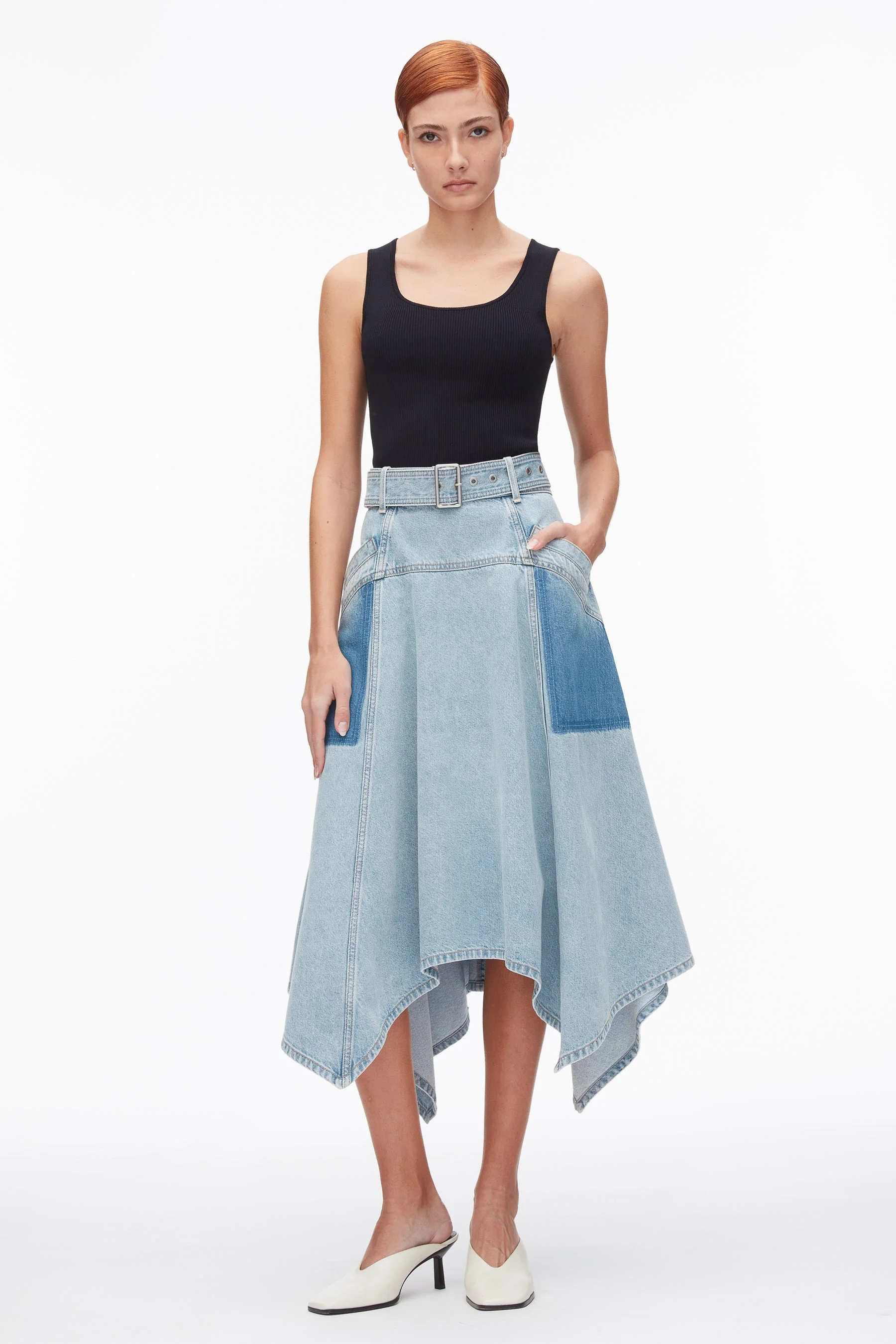 Ghost Patch Handkerchief Midi Skirt - 1