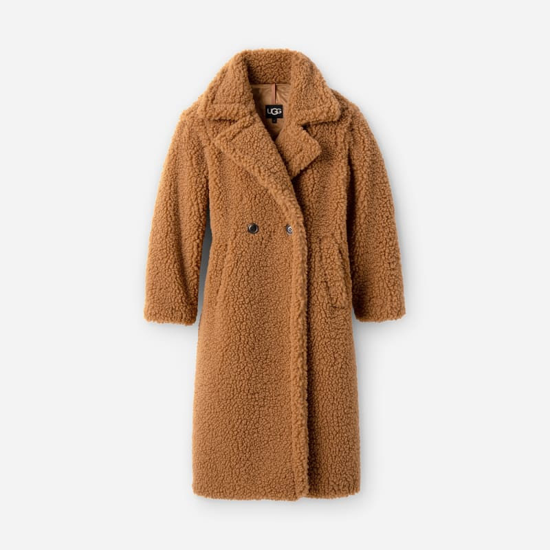 ® Women's Gertrude Long Teddy Coat Faux Fur in Chestnut 1