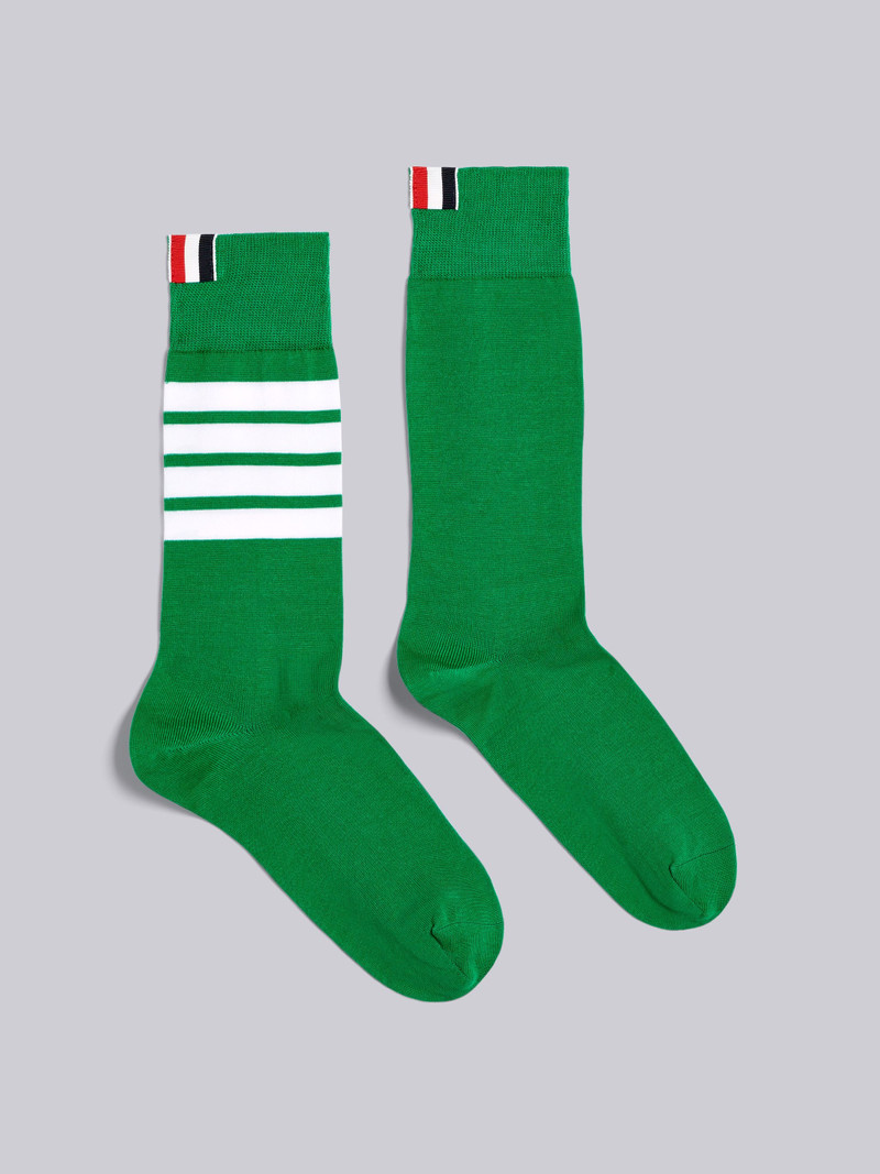 4-Bar Mid-Calf Cotton Socks - 1