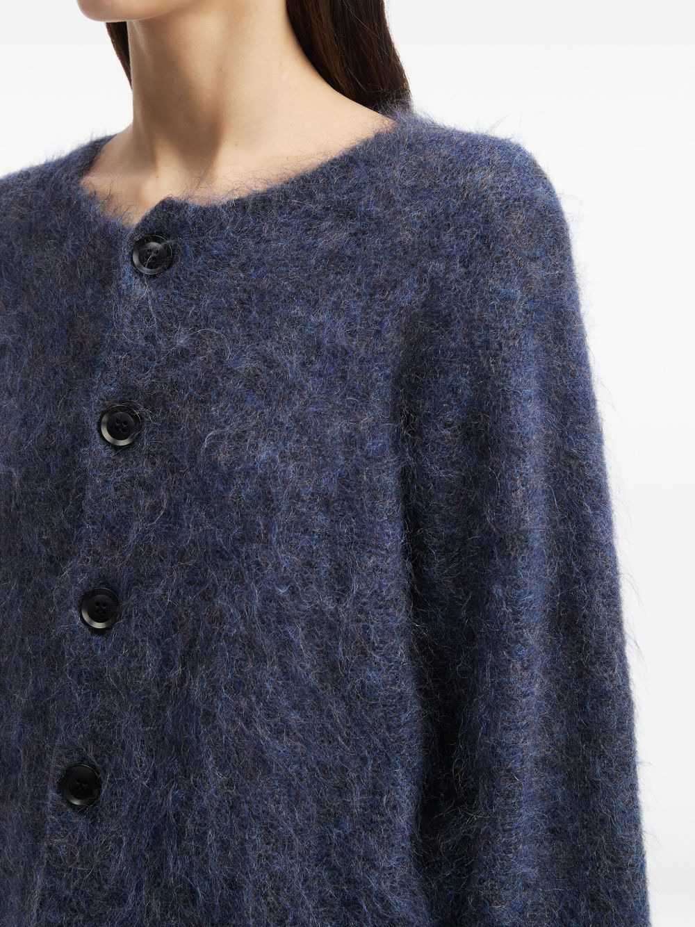 button-front mohair cardigan - 5