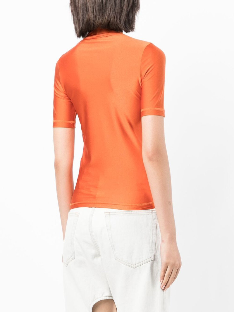 logo-print mock-neck T-shirt 4