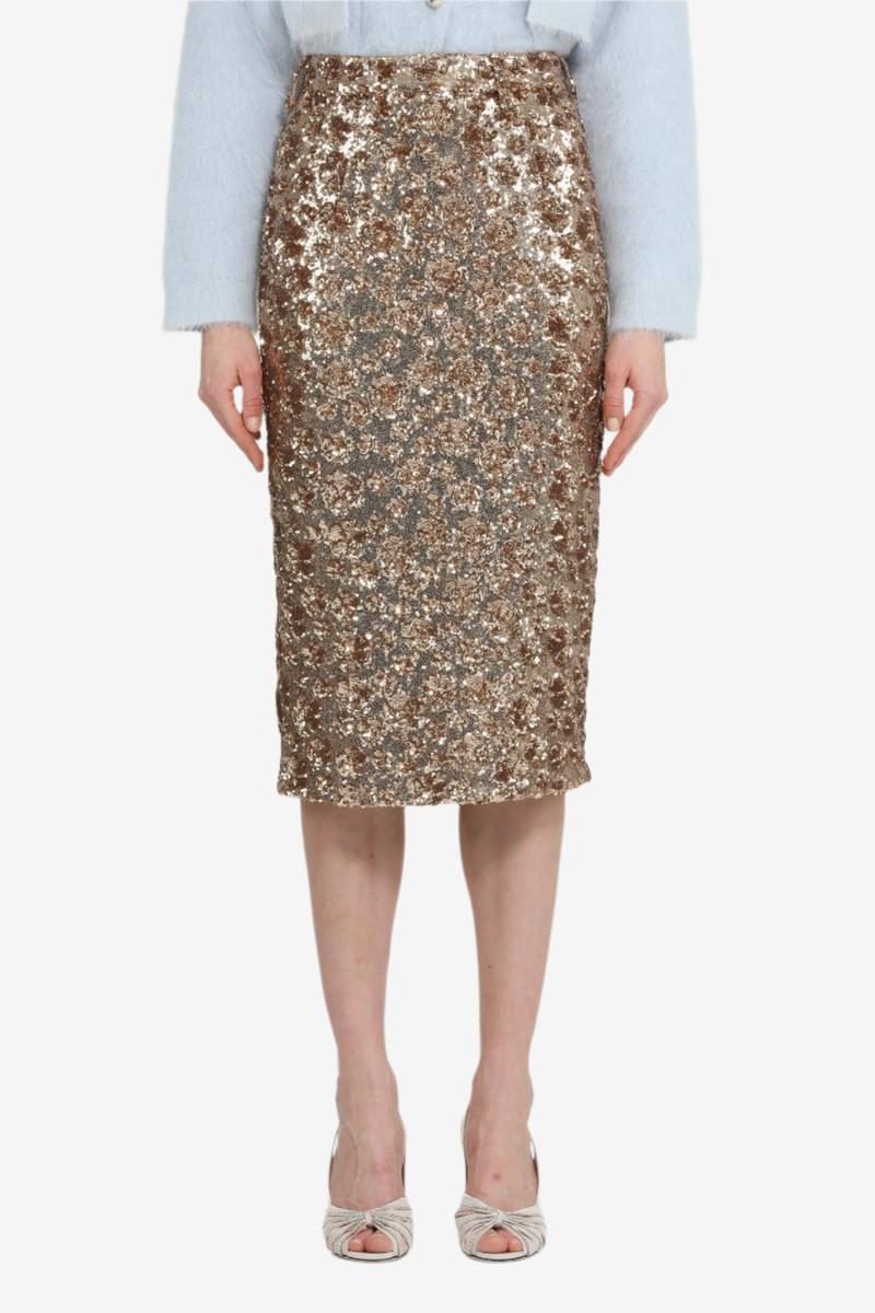 PENCIL SKIRT WITH SEQUIN FABRIC 1