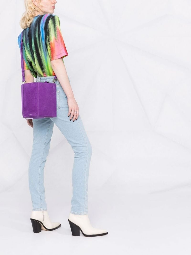 geometric suede shoulder bag - 2