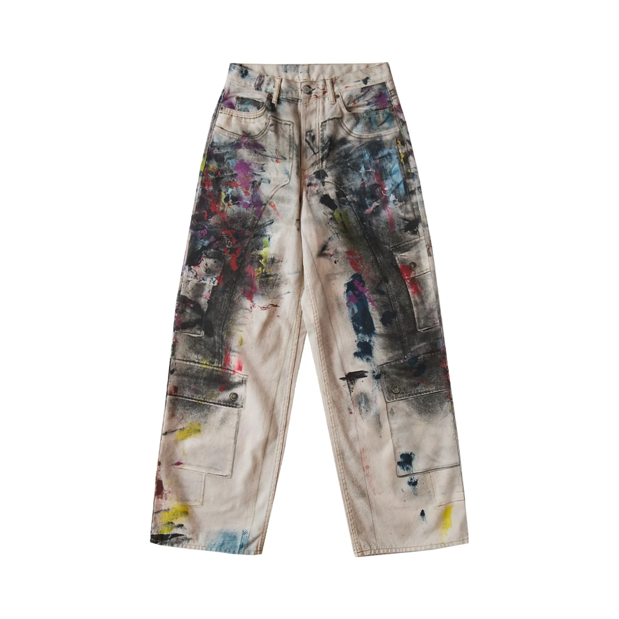 Acne Studios 1981 Baggy Fit Jeans 'White/Multicolor' - 1