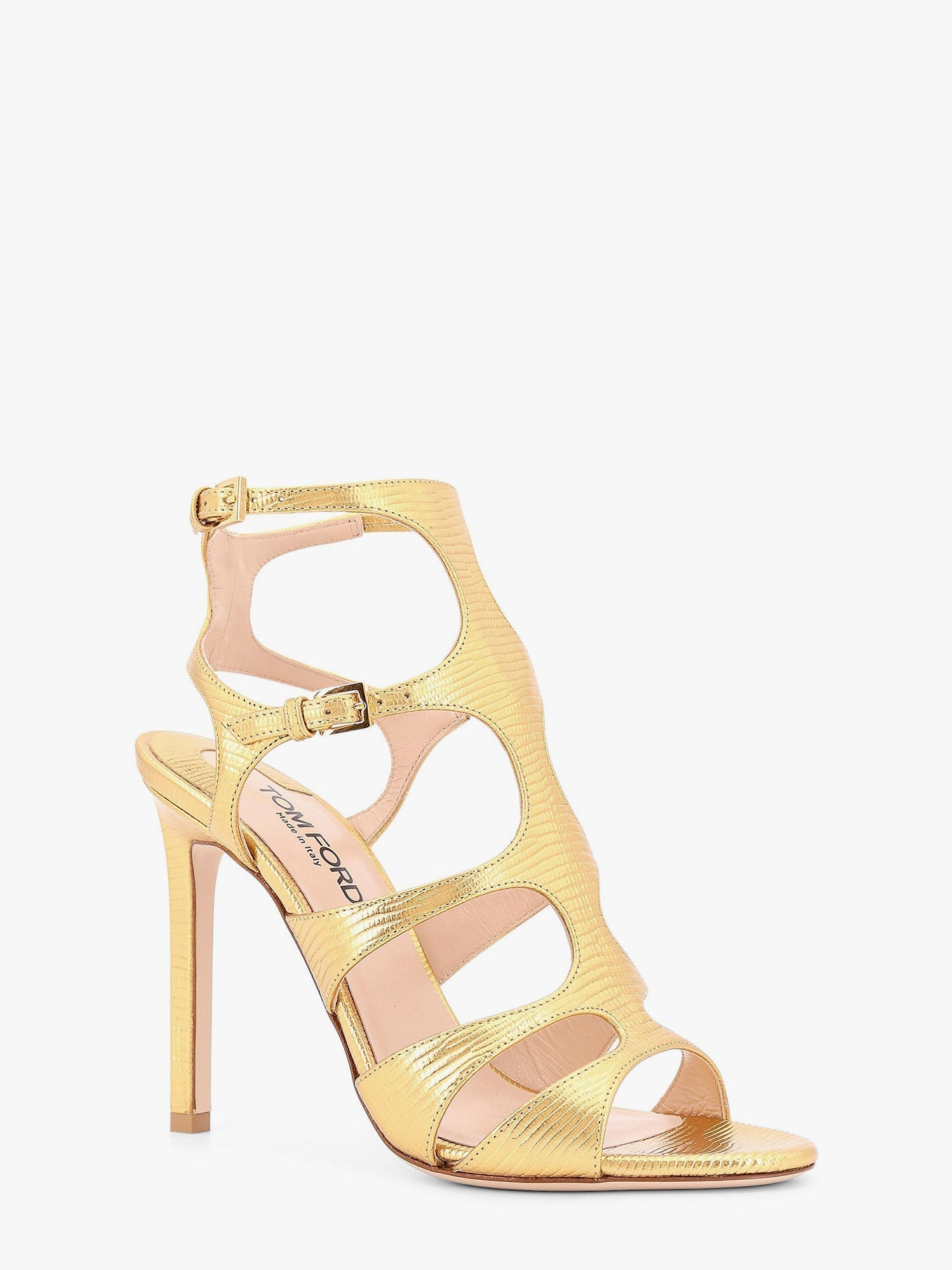 Tom Ford Women Laminated Leather Sandals With Croco Print - 3