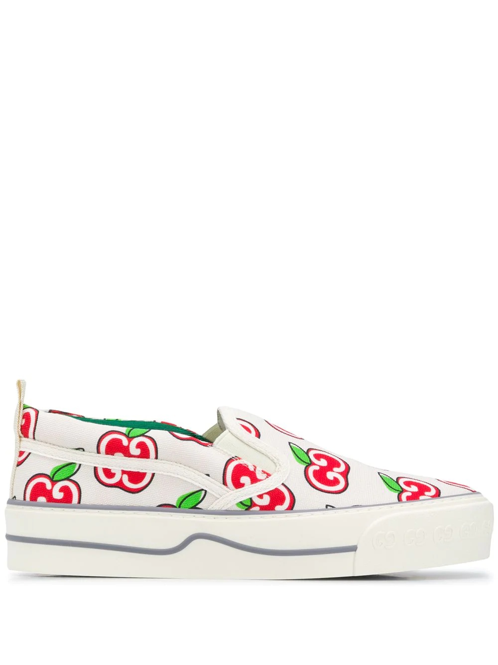 GG apple print slip-on sneakers - 1