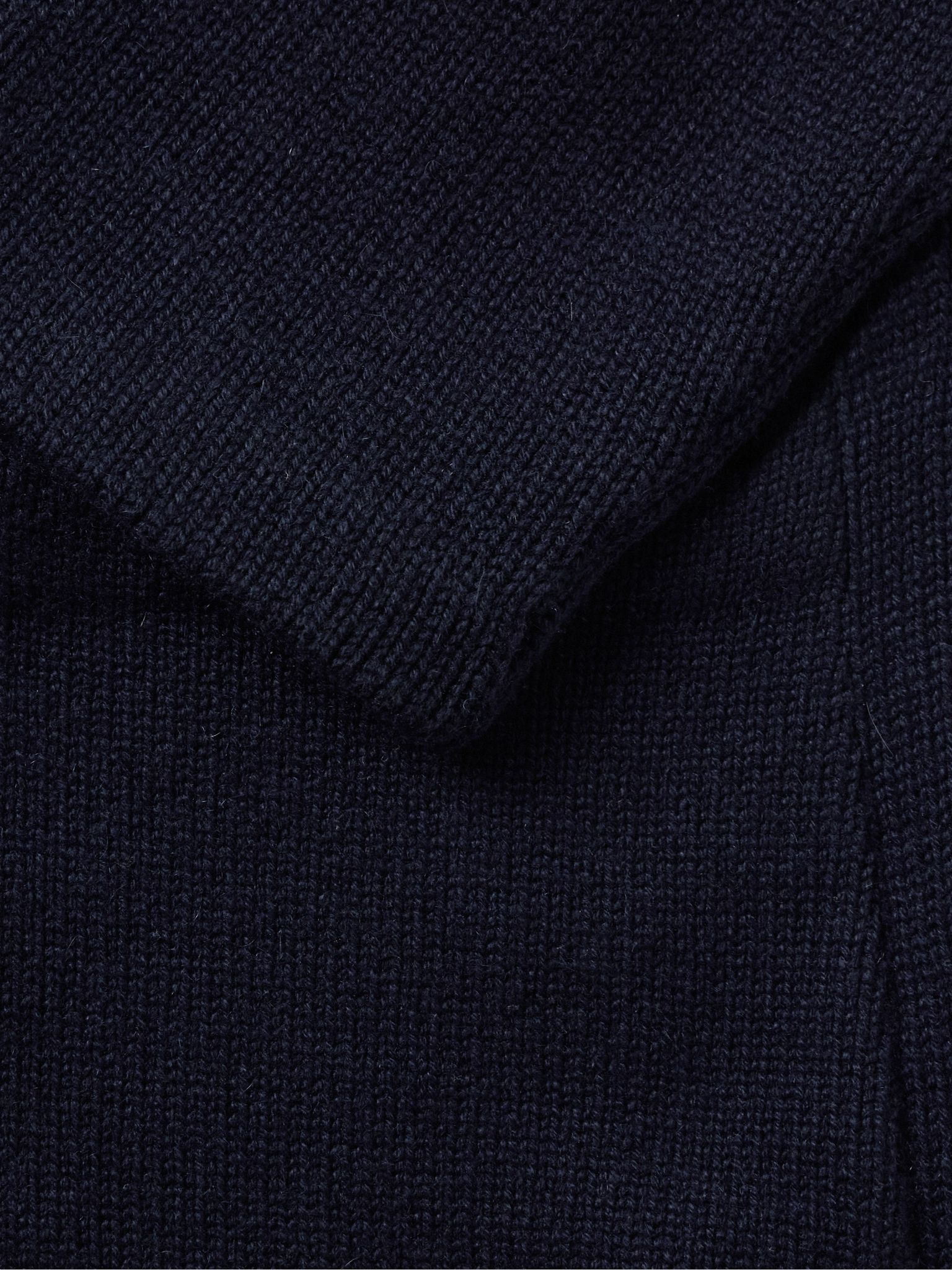 Double-Breasted Shawl-Collar Cashmere Cardigan Blue - 4