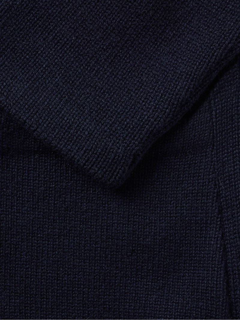 Double-Breasted Shawl-Collar Cashmere Cardigan Blue 4
