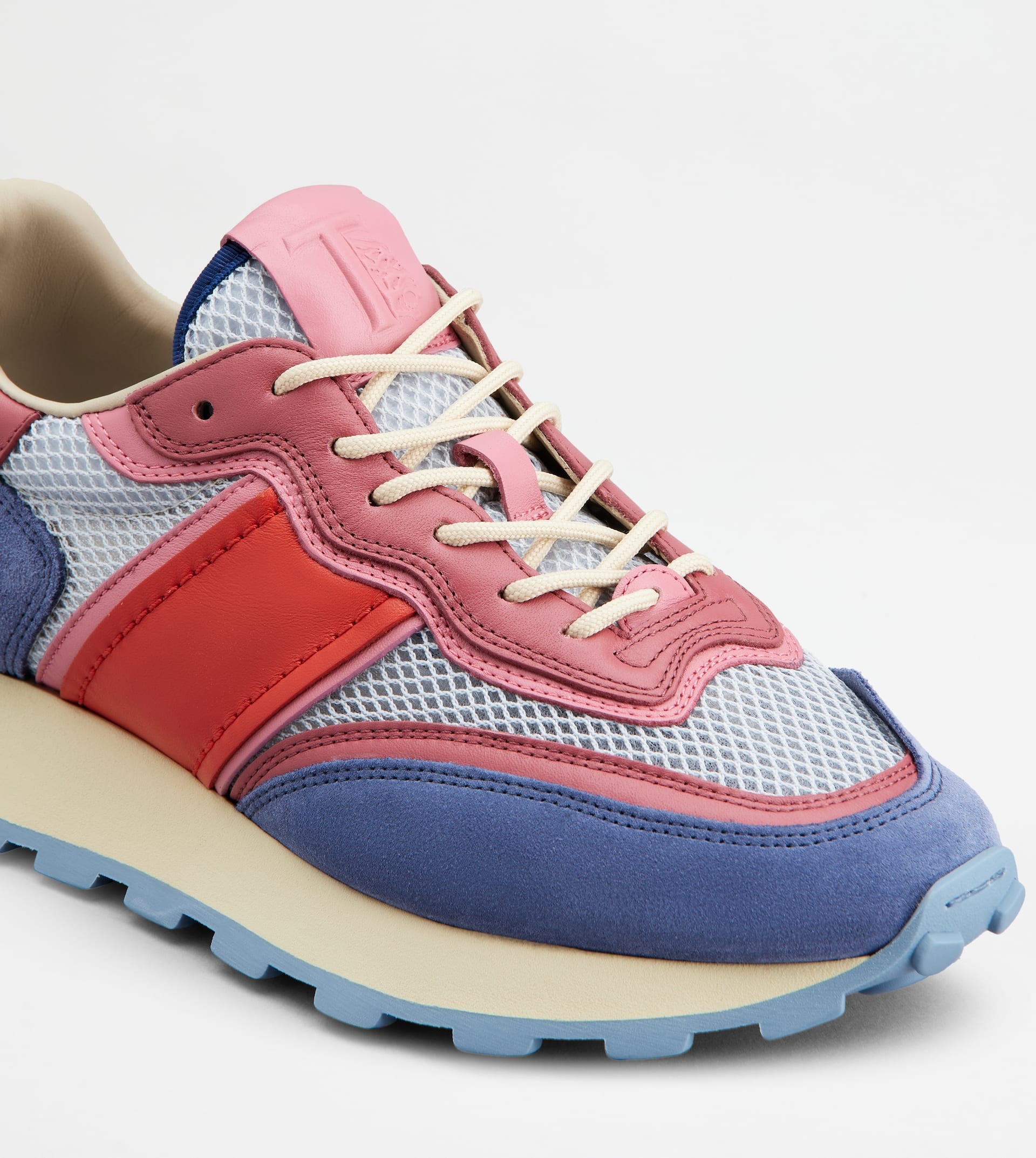 SNEAKERS IN SUEDE AND FABRIC - BLUE, RED, PINK - 5