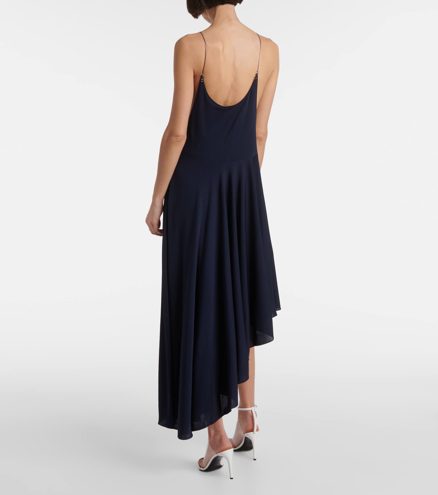Asymmetric jersey slip dress - 3