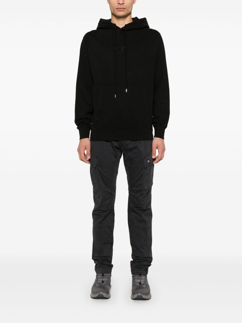 C.P. Company logo fleece hoodie outlook