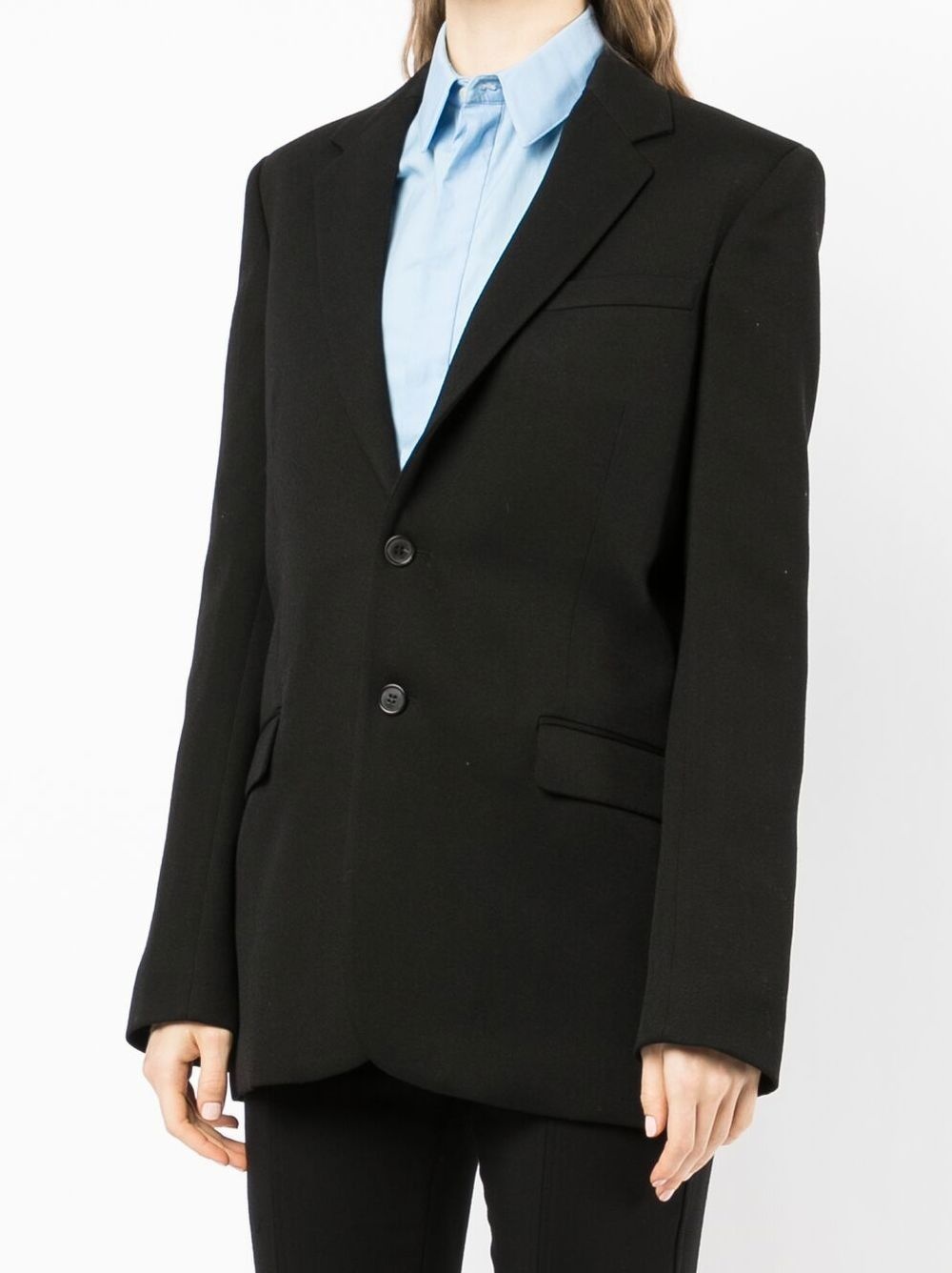 virgin wool single breasted blazer - 3
