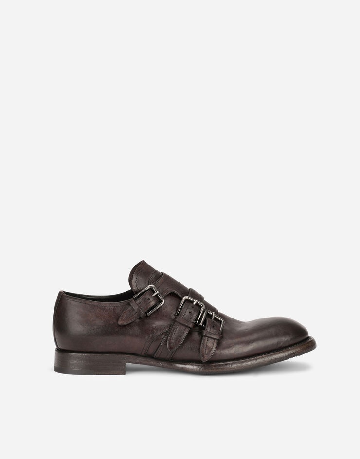 Horse calfskin monk strap shoes - 1