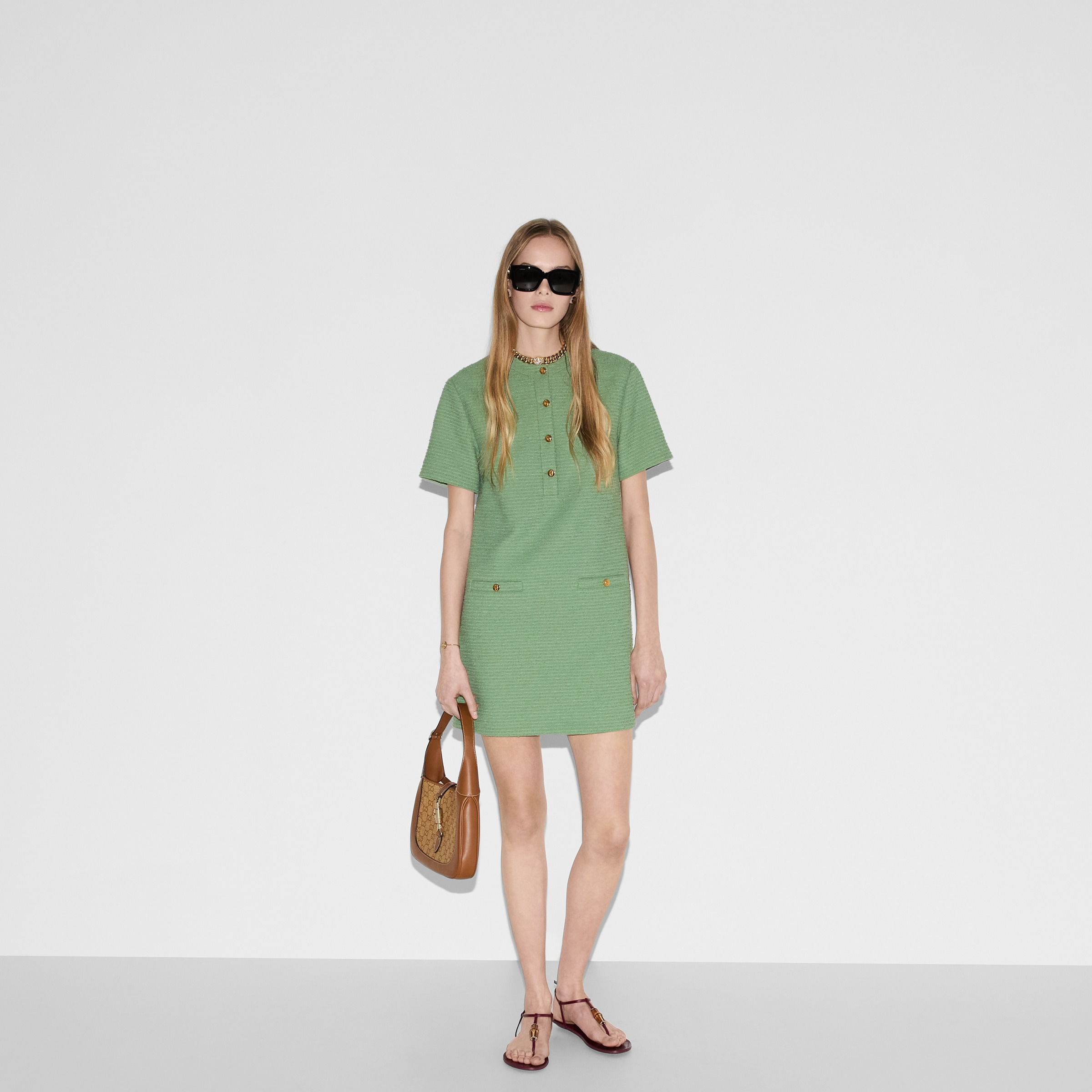Cotton bouclé mini dress - 6