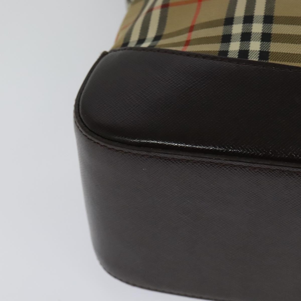 Burberry Nova Check Shoulder Bag Canvas Leather Beige Brown Gold - 12