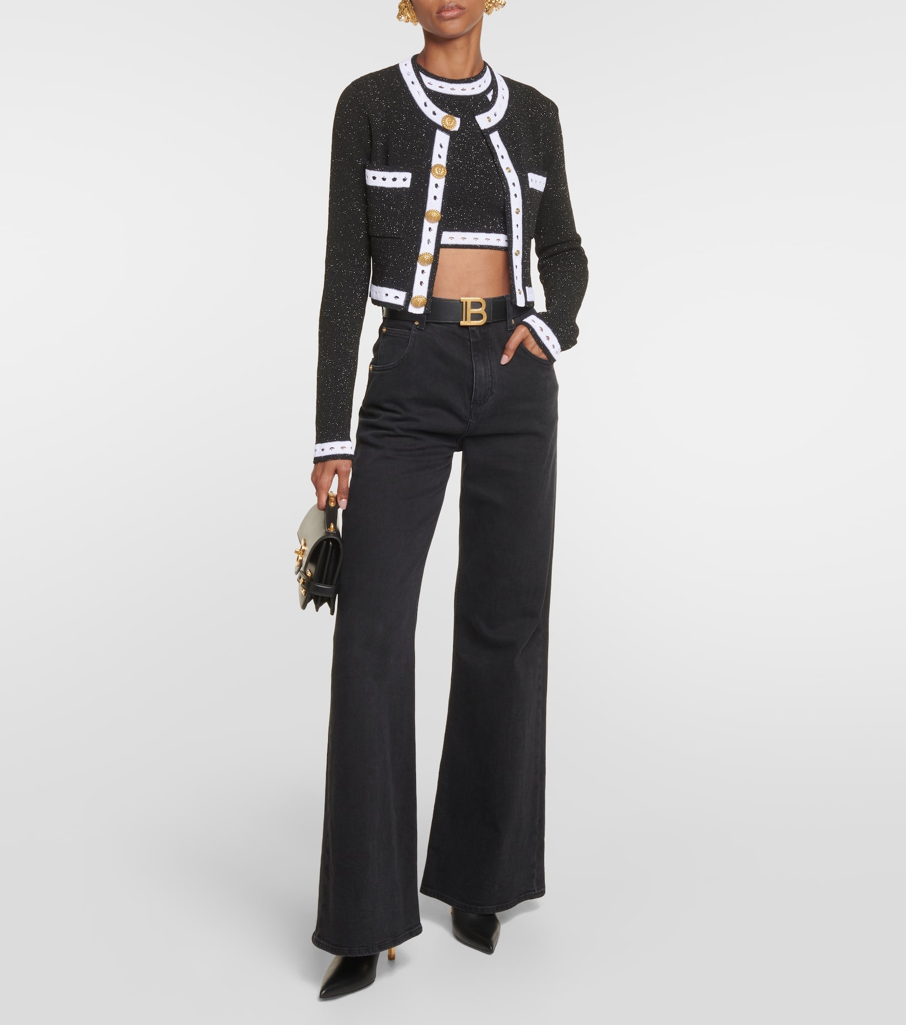 Halterneck wool-blend crop top - 2