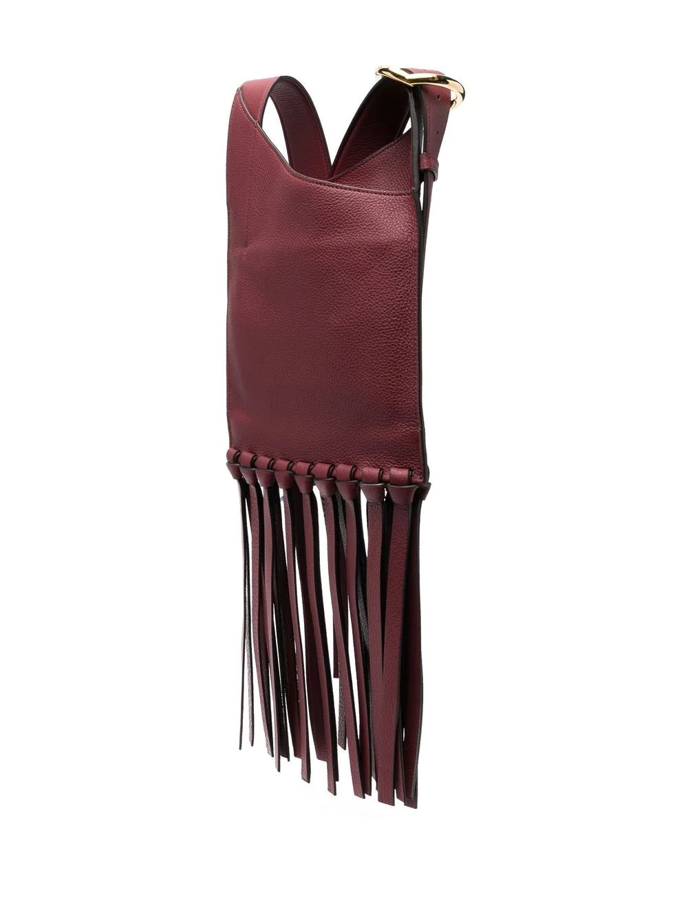 fringed leather clutch bag - 3