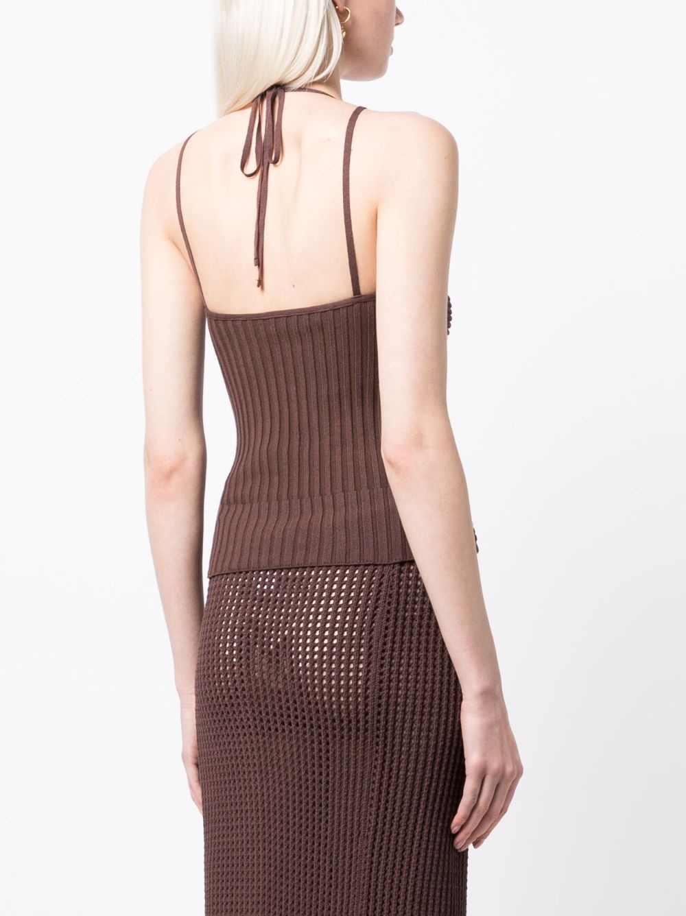 halterneck knitted top - 4