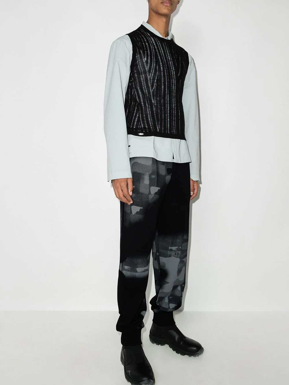 brushstroke-print track pants - 5