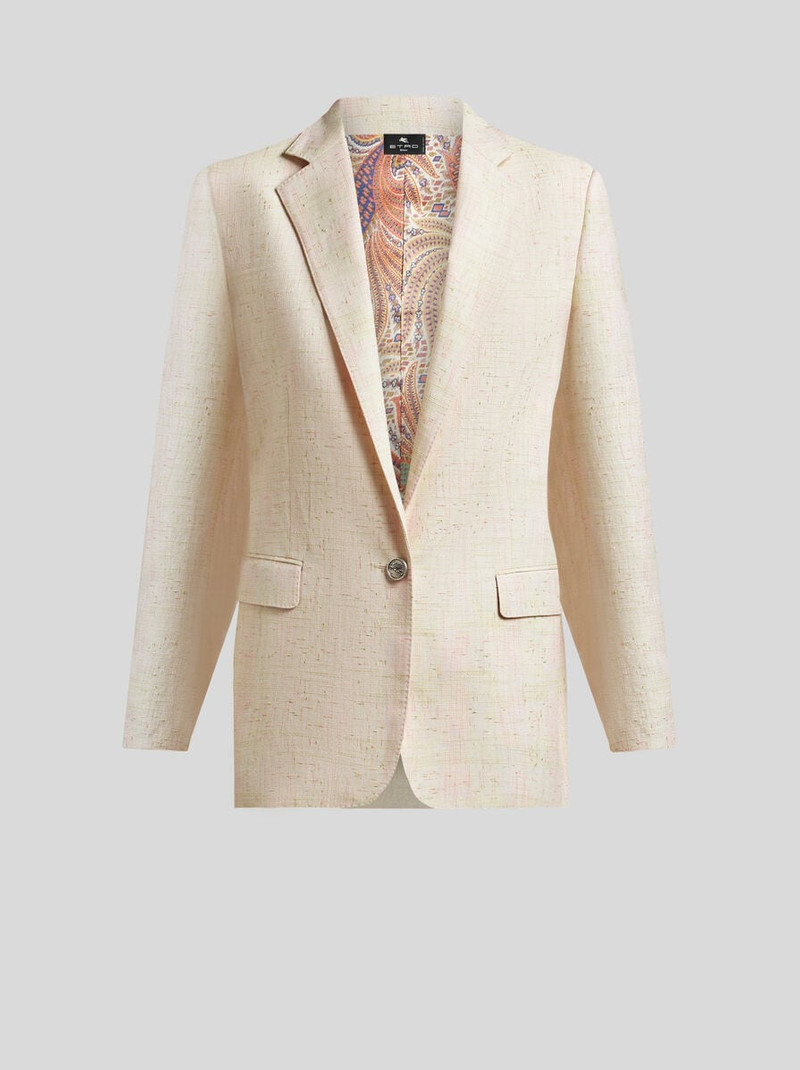 LONG CHECK JACKET WITH PEGASO BUTTONS 1